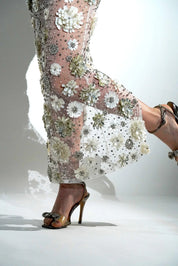 Charlotte White Floral Sequin Maxi Dress