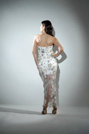 Charlotte White Floral Sequin Maxi Dress