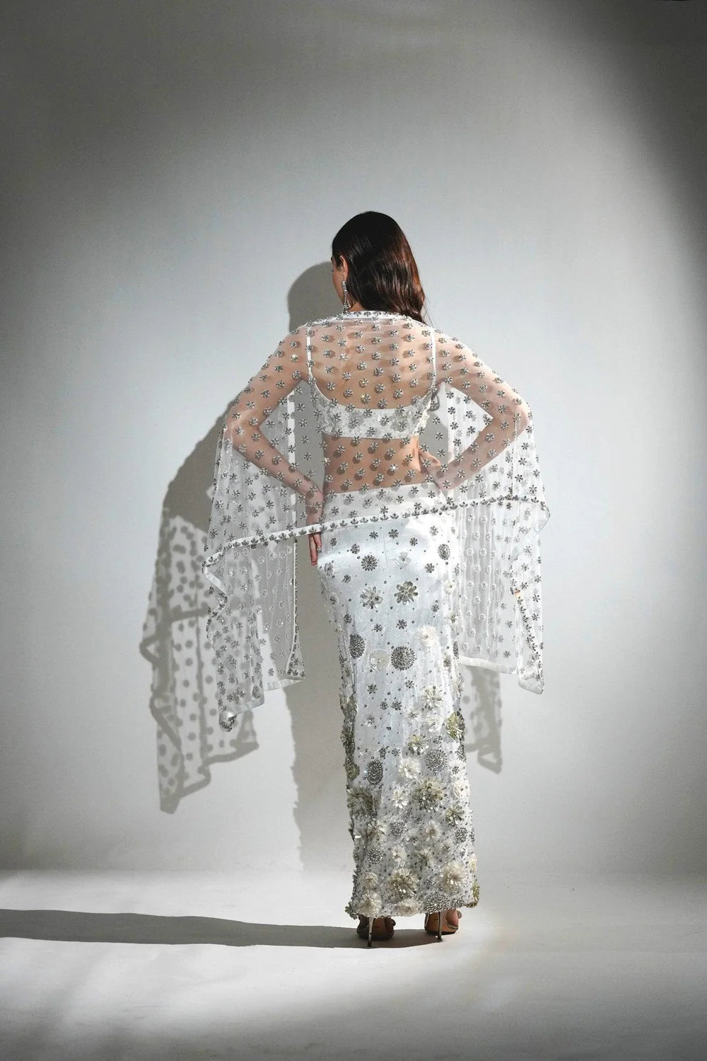 Charlotte White Floral Sequin Maxi Co-ord Set