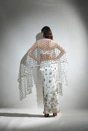 Charlotte White Floral Sequin Maxi Co-ord Set