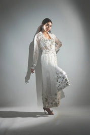Charlotte White Floral Sequin Trench Co-ord Set