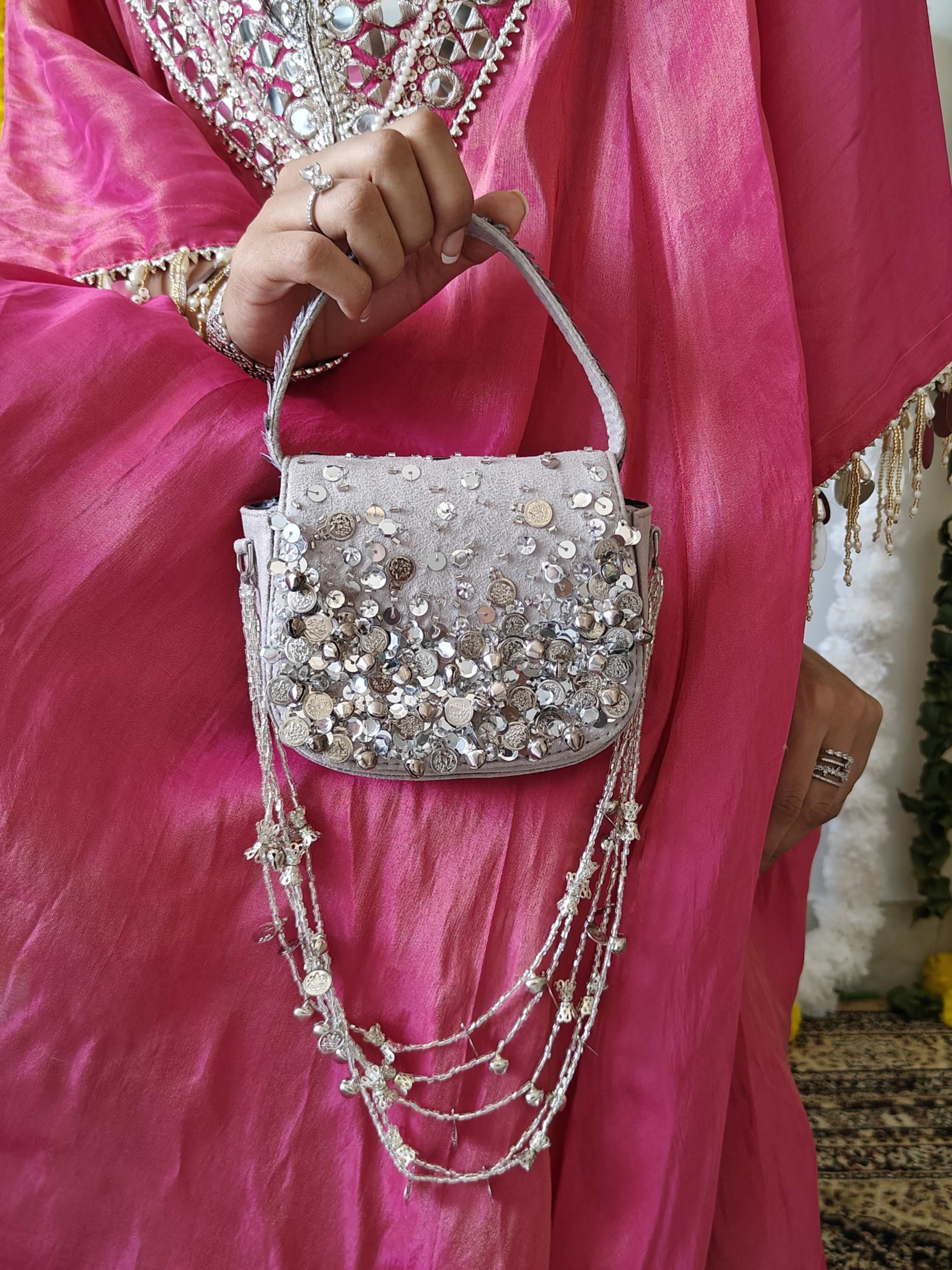 Silver Charm Bag