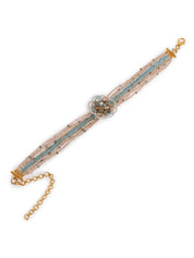 Multicolour Flower Pearl Beaded Stone Choker