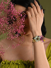 Colourful Crystal Adjustable Bracelet For Wedding