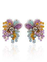 Multicolour Round Floral Stone Earrings
