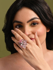 Pink Lilac Abstart Fashion Adjustable Ring For Women
