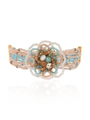 Multicolour Flower Pearl Beaded Stone Choker Earrings Ring & Bracelet