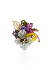 Colourful Crystal Classic Floral Choker Set Of 4 Gold Plated