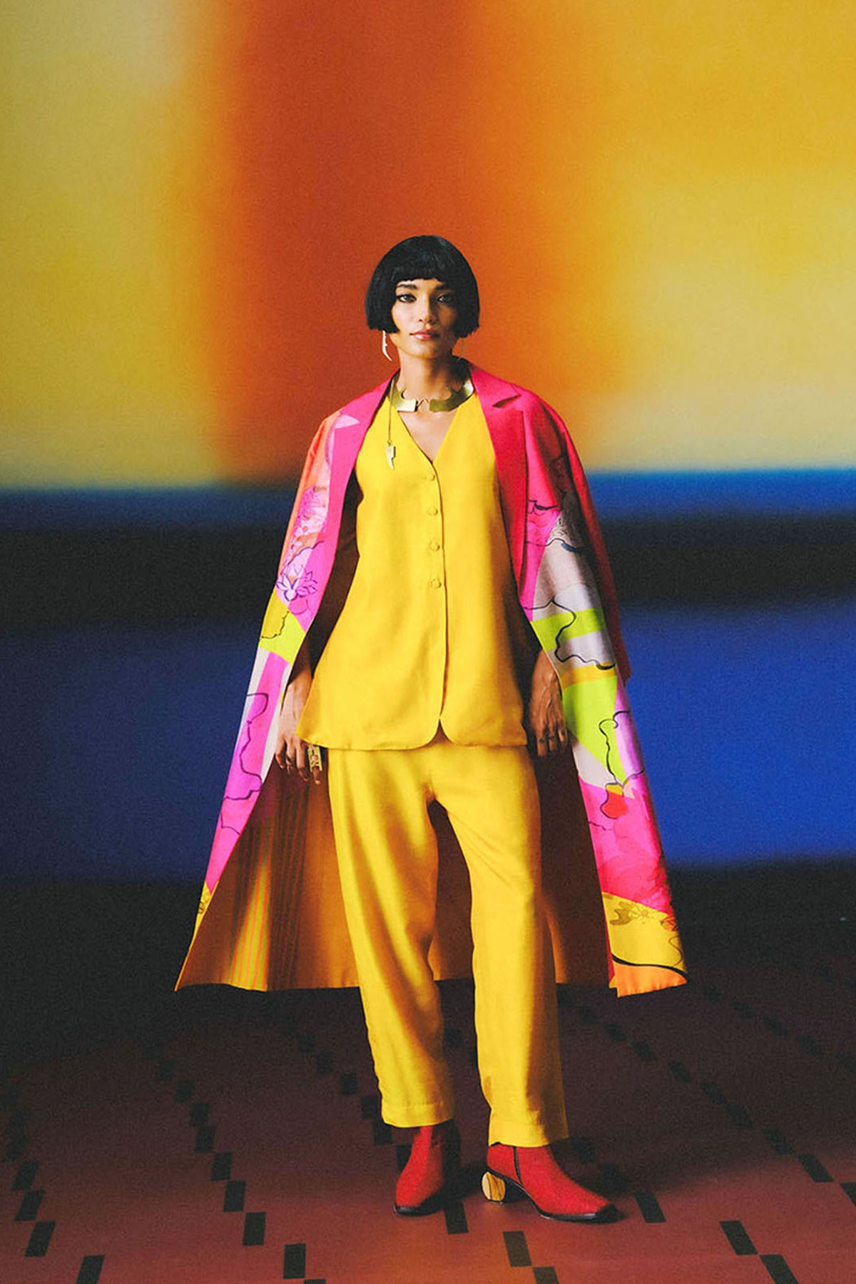 Hana Bright Pink & Yellow Co-ord Set