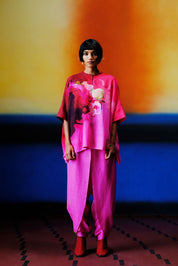 Diffuse Fuchsia Pink Kurta Set