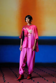 Diffuse Fuchsia Pink Kurta Set
