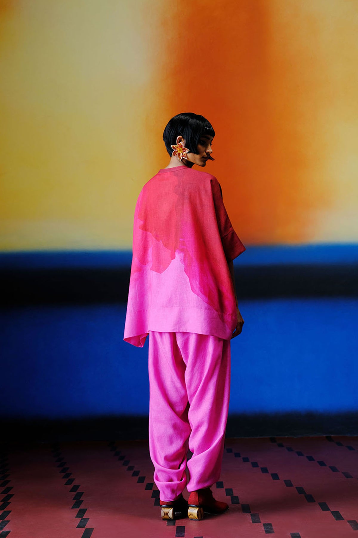 Diffuse Fuchsia Pink Kurta Set