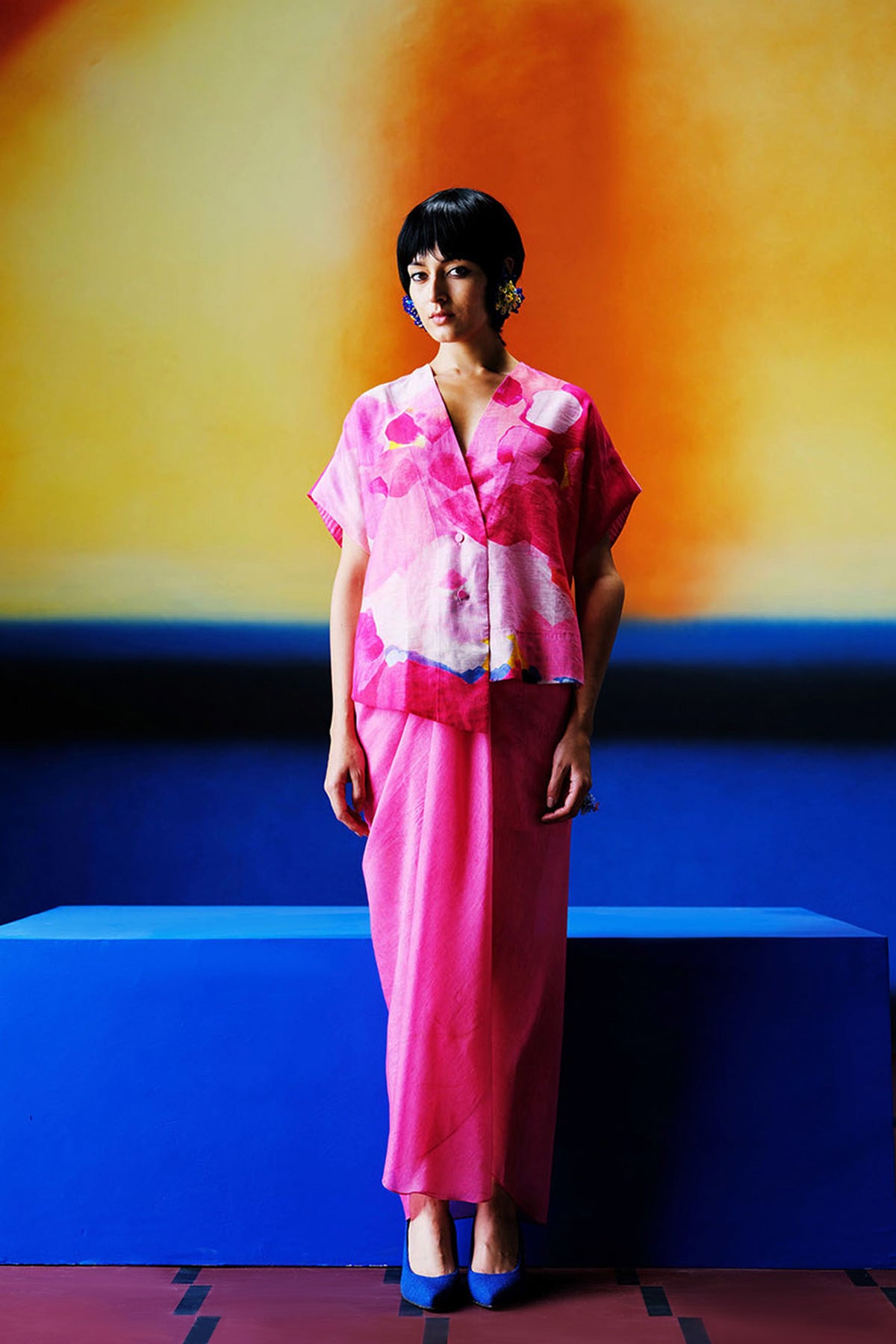 Candy Floss Blush Pink Dhoti Skirt Set