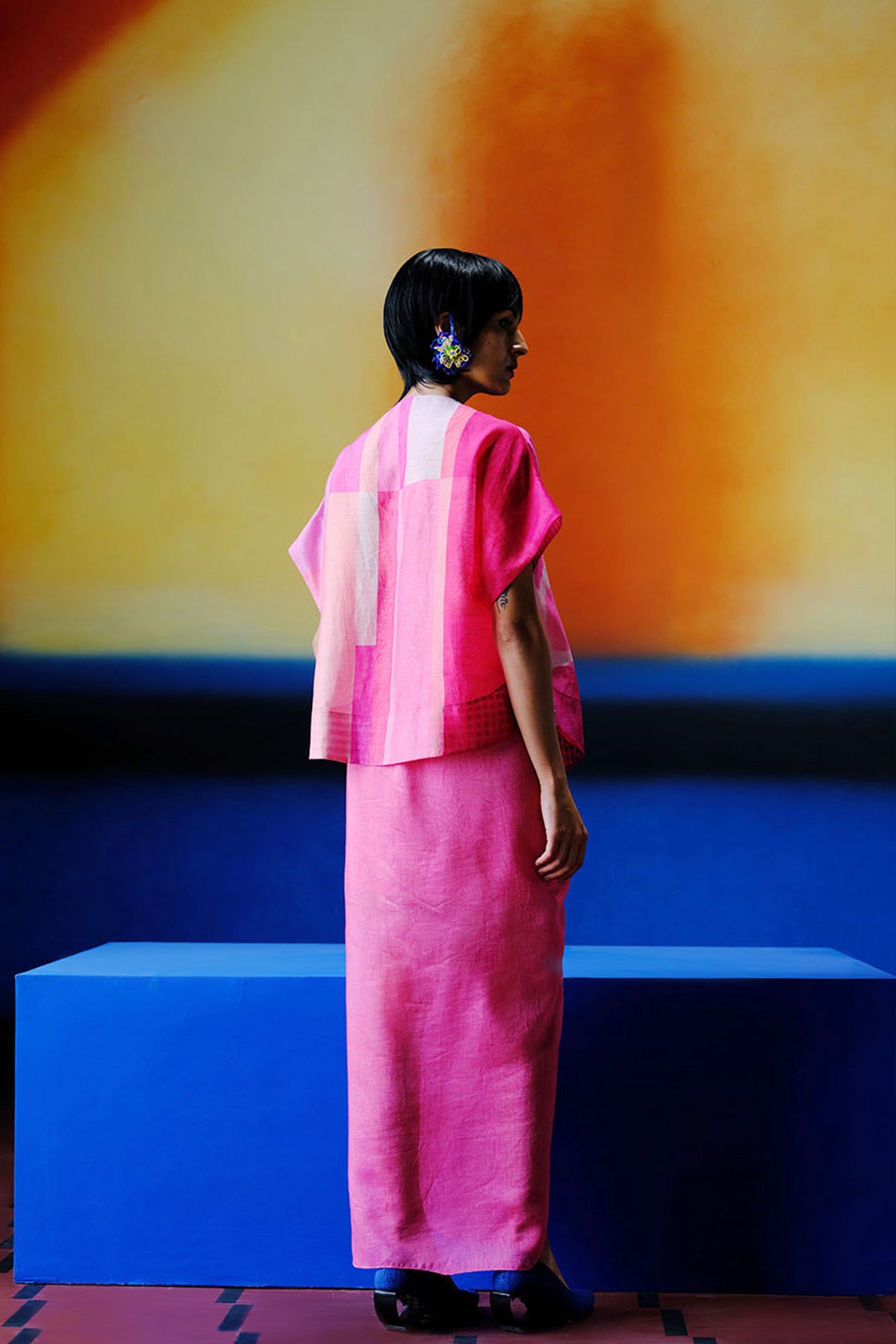 Candy Floss Blush Pink Dhoti Skirt Set