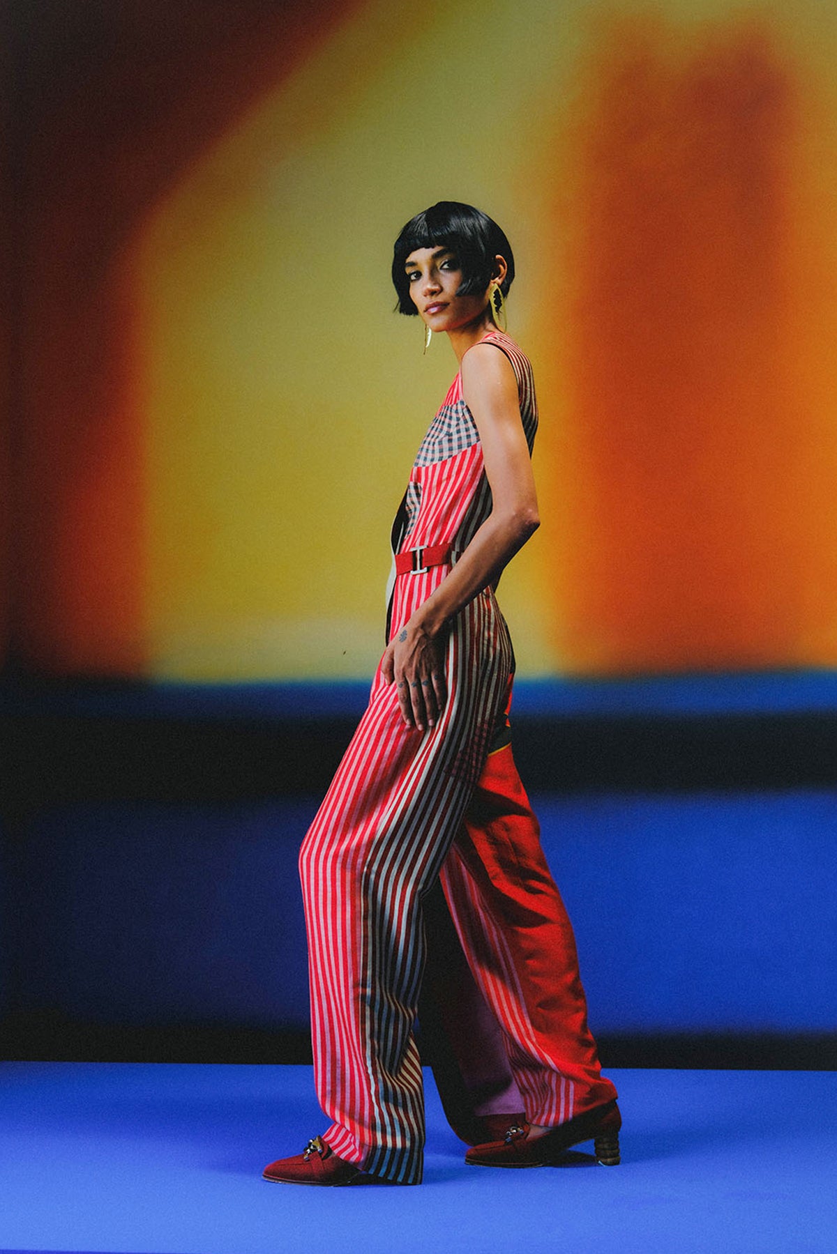 Floro Deep Red & Maroon Jumpsuit