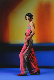 Floro Deep Red & Maroon Jumpsuit