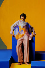 Bough Cobalt Blue & Apricot Orange Co-ord Set