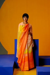 Diffuse Orange Red Kurta Set