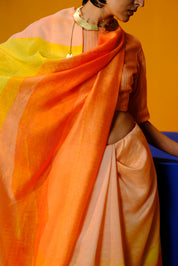 Diffuse Orange Red Kurta Set