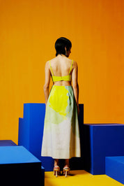 Diffuse Neon Blue & Green Cutout Dress