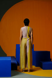 Candy Floss Smoky Beige & Bright Yellow Jumpsuit