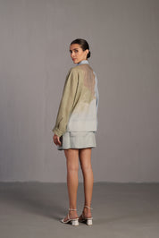 Diffuse Pastel Blue & Green Skirt Set