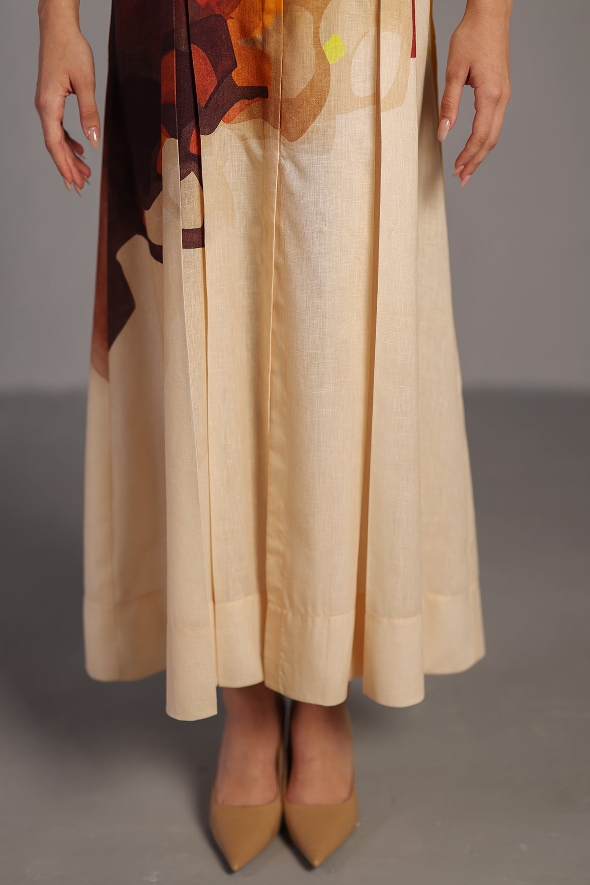Diffuse Brown & Ochre Long Dress