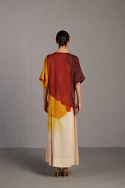 Diffuse Brown & Ochre Long Dress