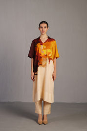Diffuse Brown & Ochre Kurta Set