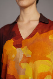 Diffuse Brown & Ochre Kurta Set