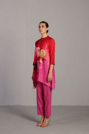 Diffuse Fuchsia Pink Kurta Set