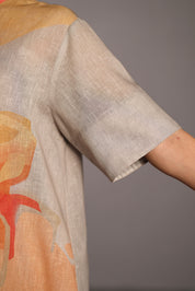 Diffuse Peach & Grey Short Dress