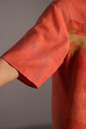 Diffuse Peach & Grey Short Dress