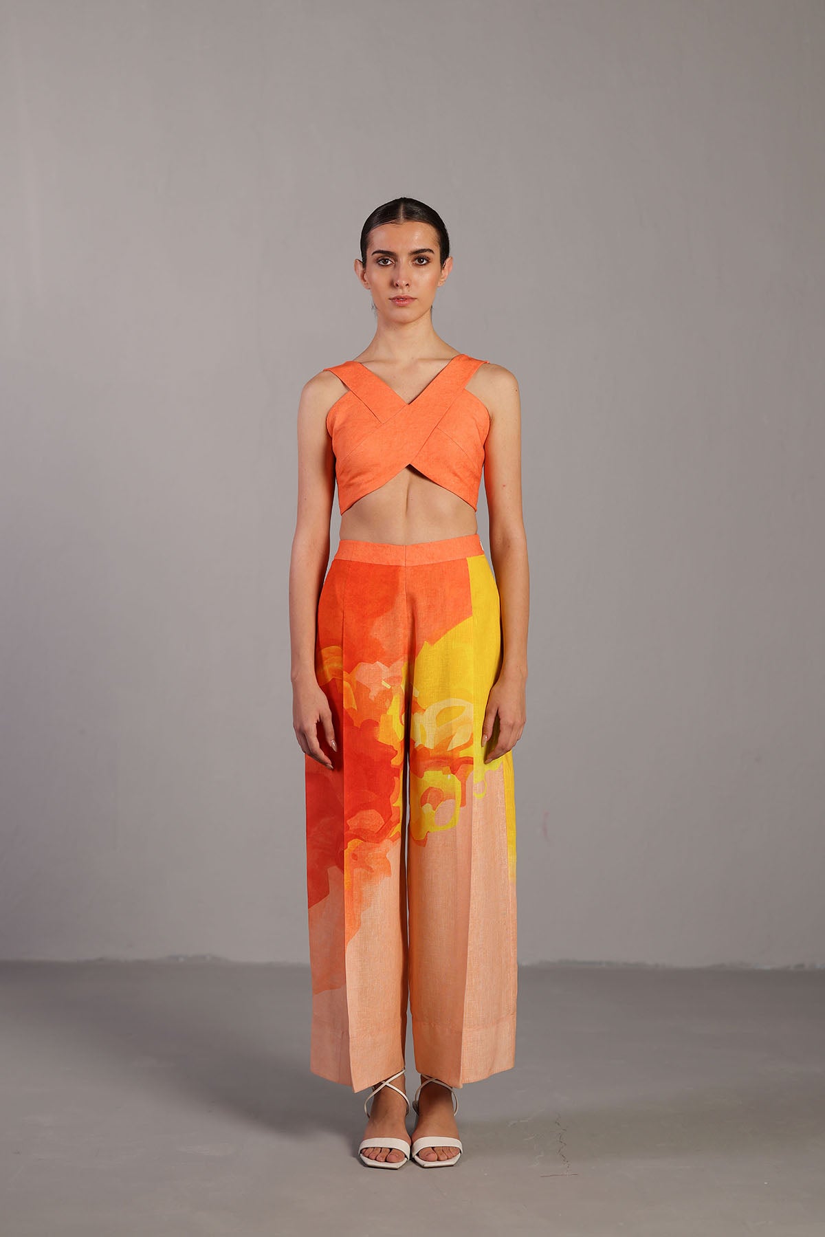 Diffuse Bright Orange & Yellow Co-ord Set