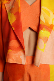 Diffuse Bright Orange & Yellow Jacket Set