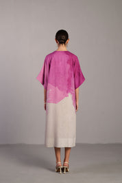 Diffuse Beetroot & Light Grey Long Dress