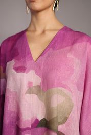 Diffuse Beetroot & Light Grey Long Dress