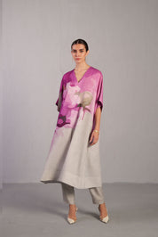 Diffuse Beetroot & Light Grey Kurta Set