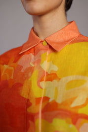 Diffuse Bright Orange & Yellow Shorts Set