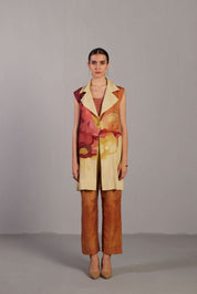 Diffuse Wine & Cream Jacket Set