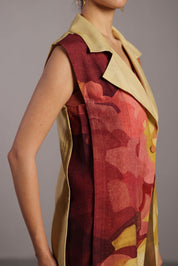 Diffuse Wine & Cream Jacket Set