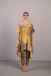 Candy Floss Smoky Beige & Bright Yellow Kurta Set
