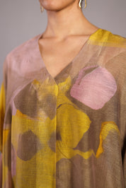 Candy Floss Smoky Beige & Bright Yellow Kurta Set
