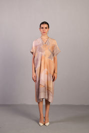 Candy Floss Soft Grey & Orange Dress