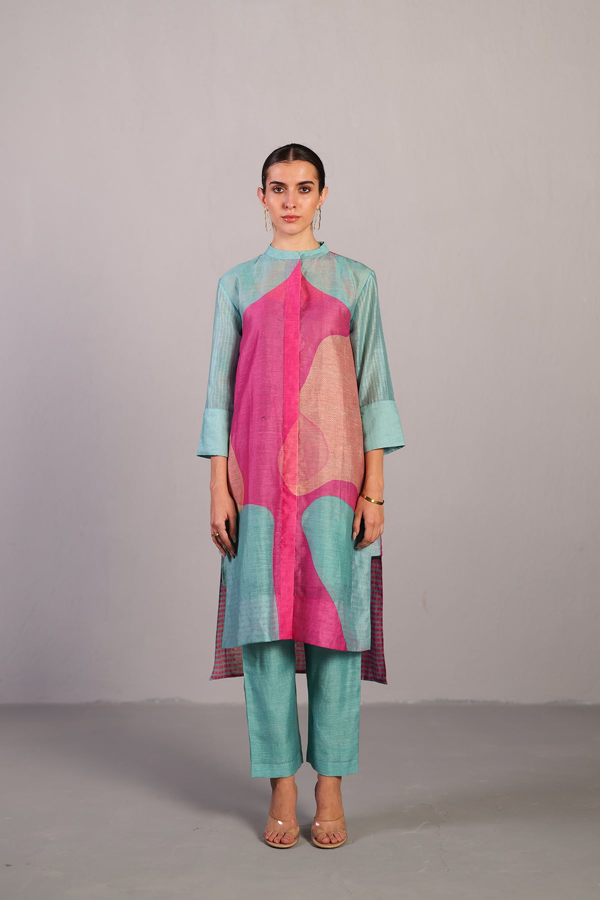 Ripple Doll Pink & Aqua Blue Kurta Set