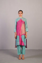 Ripple Doll Pink & Aqua Blue Kurta Set