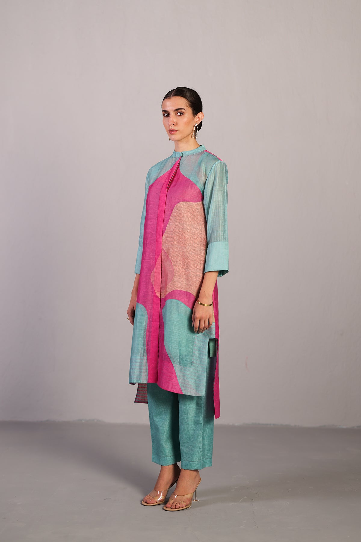 Ripple Doll Pink & Aqua Blue Kurta Set