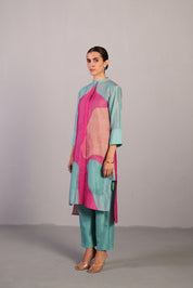 Ripple Doll Pink & Aqua Blue Kurta Set