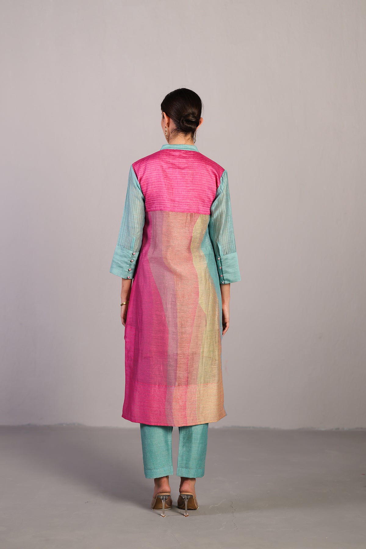 Ripple Doll Pink & Aqua Blue Kurta Set