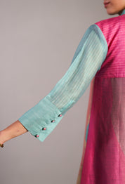 Ripple Doll Pink & Aqua Blue Kurta Set
